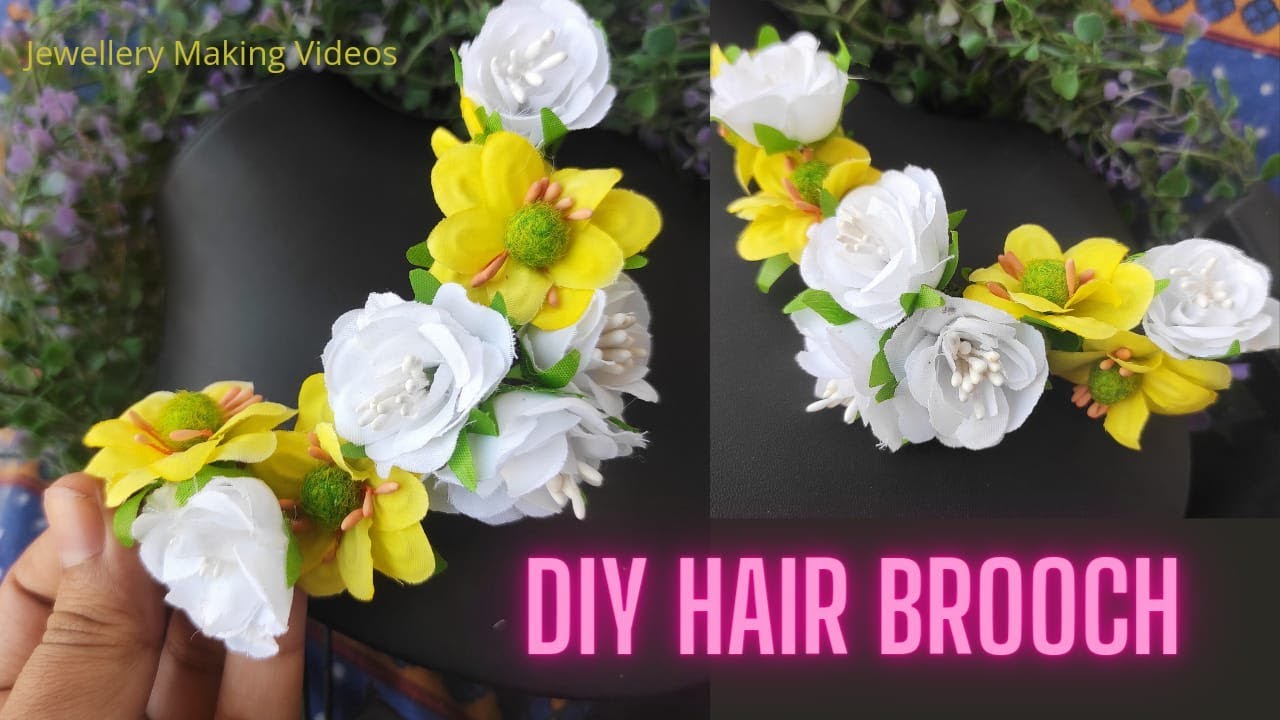 DIY / how to make Hair brooch at Home  hair pin / Jewellery Making Tutorial /