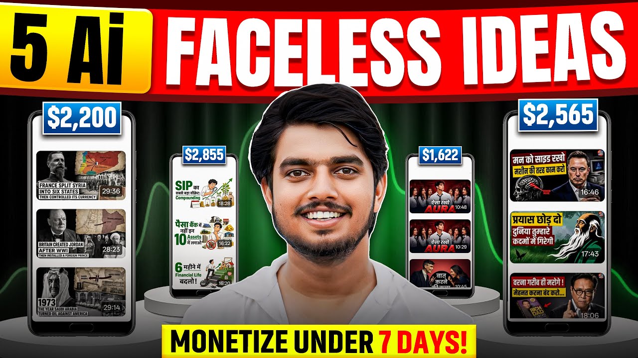 5 Trending AI Faceless YouTube Channel Ideas 2026 🚀 | High RPM Niches + Easy Monetization