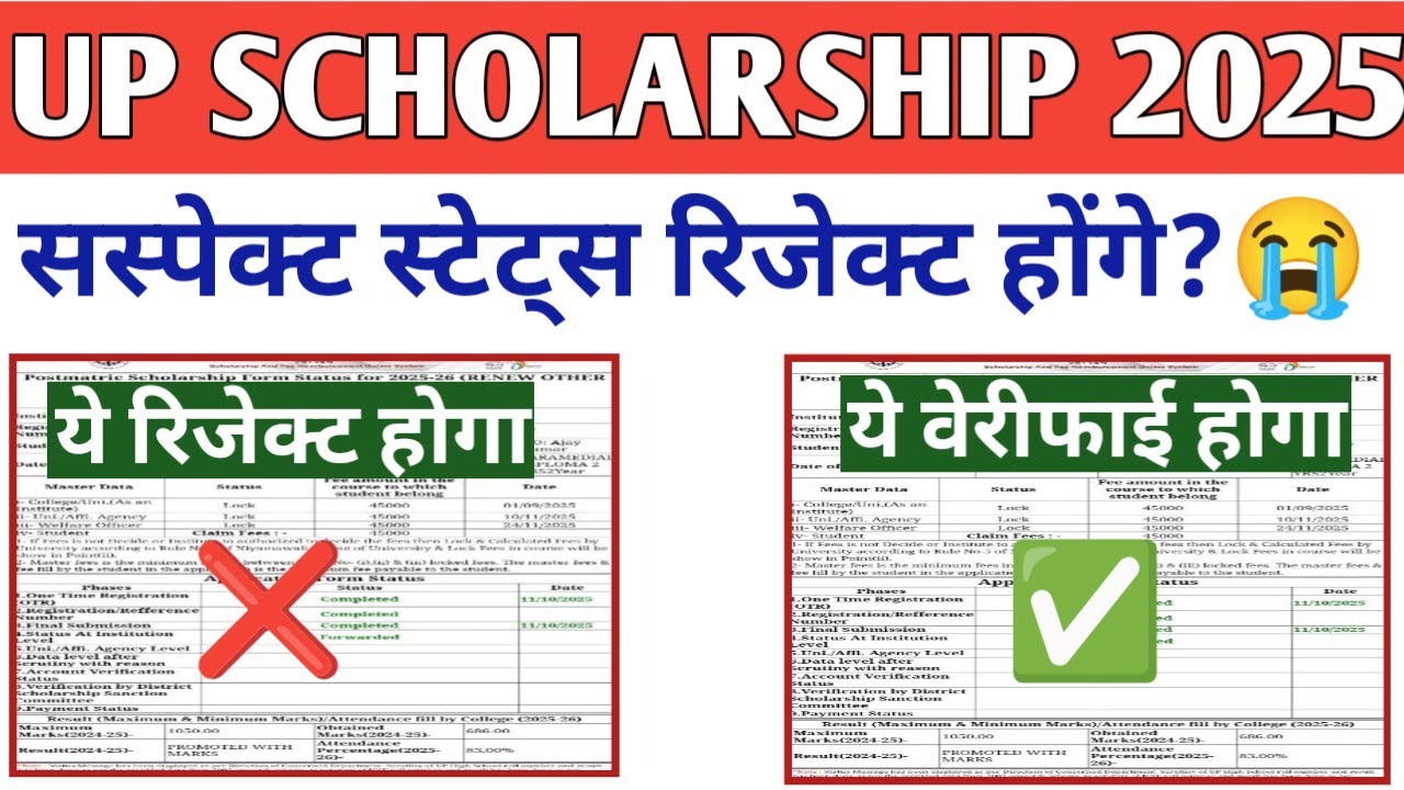 UP Scholarship Suspect List 2025-26 | UP Scholarship Latest News Today 2025-26 #upscholarship