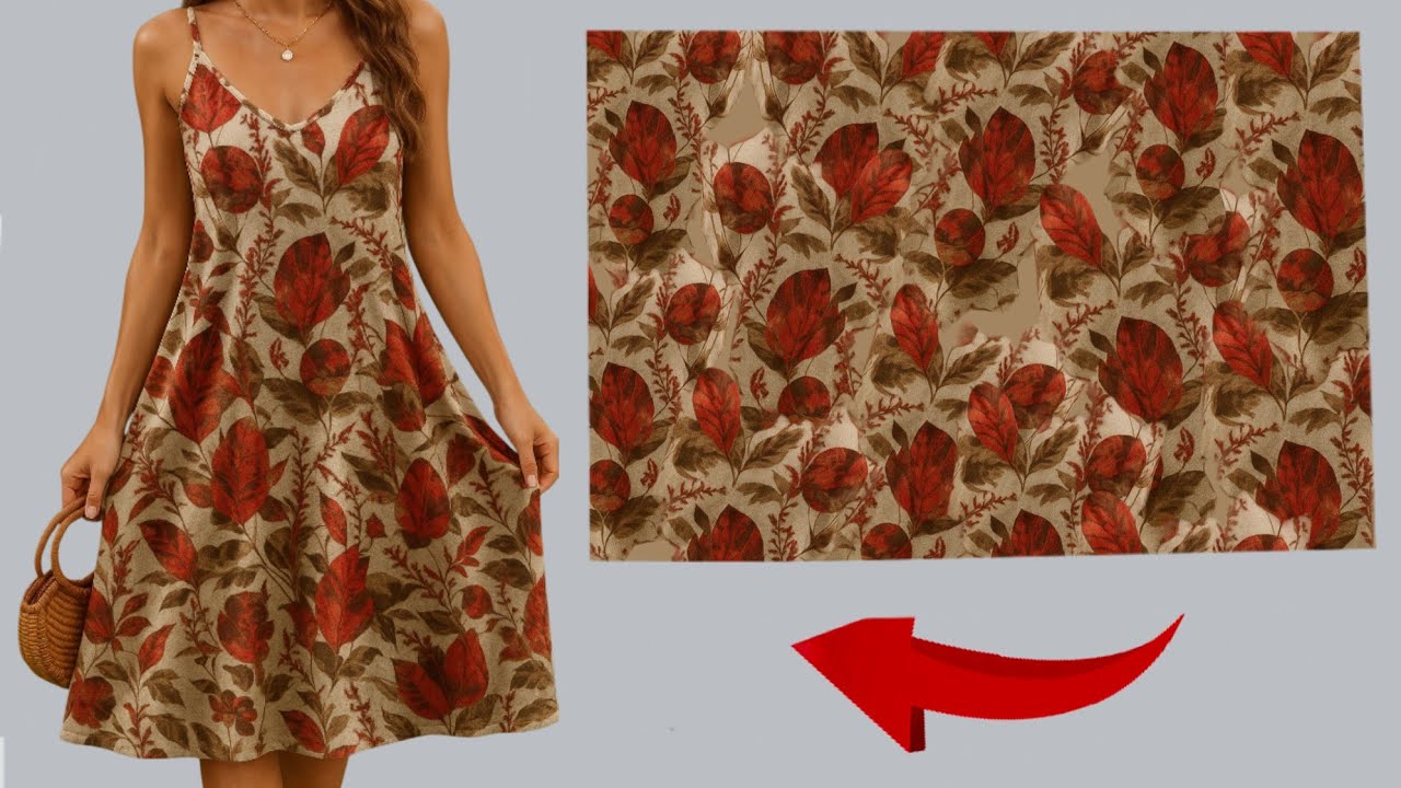 ✂️Very Stylish Summer Dresses 🔥Only 1 Meter fabric 💃 Sew Only 10 Minute ♥️Cut and Sew Summer Dress