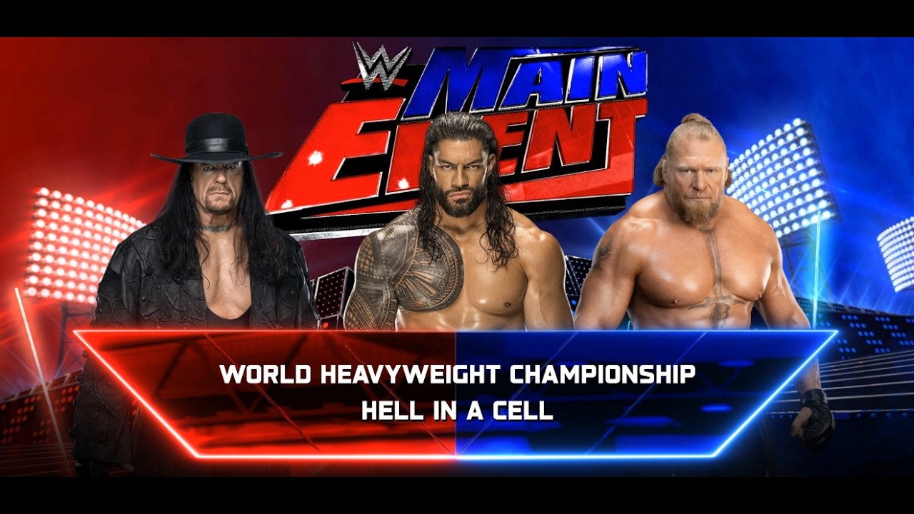 WWE 2K25 - Roman Reigns vs Brock Lesnar vs The Undertaker Hell in a Cell Match (2KHDR)