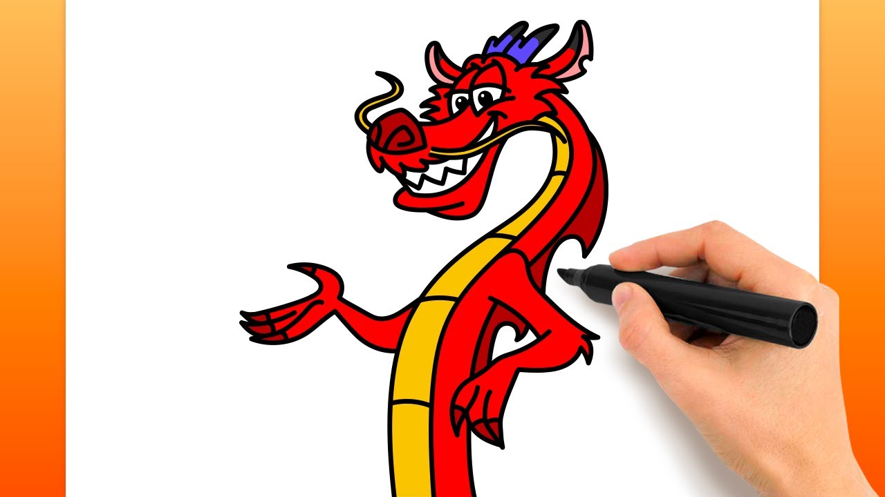 Comment Dessiner Le Dragon Mushu De Mulan (Tutoriel De Dessin Facile)