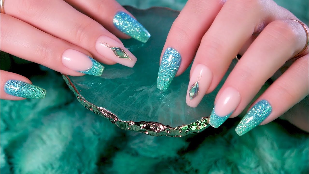 🎧ASMR BLUE, GREEN & TURQUOISE TRIGGERS / NO TALKING