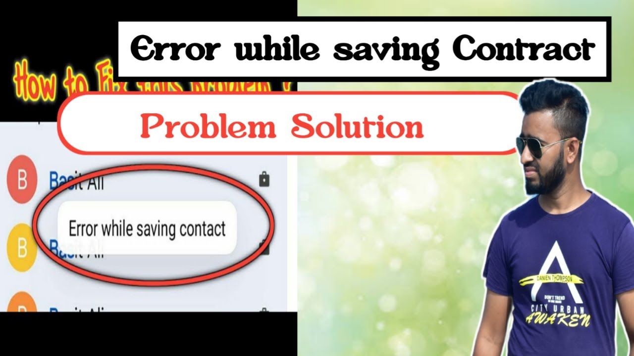 How to solve Error while saving Contact || error while saving Contact delete kaise kare 2022