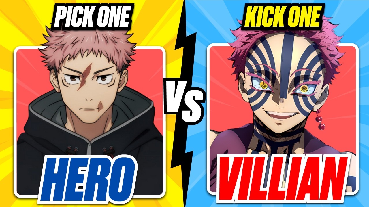 PICK ONE ✅ , KICK ONE ❌ ⭐ HERO VS VILLAIN 😈🔥 | ANIME QUIZ