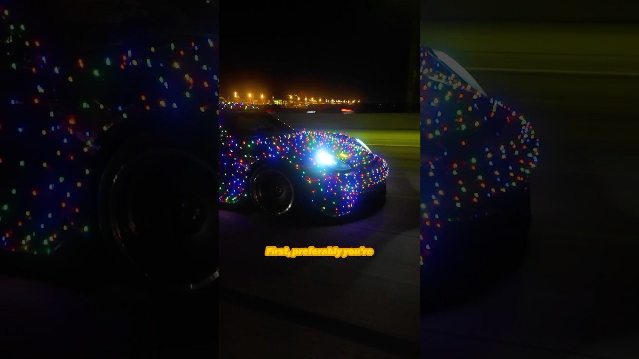 How to put Christmas lights on your car🤝 #diy