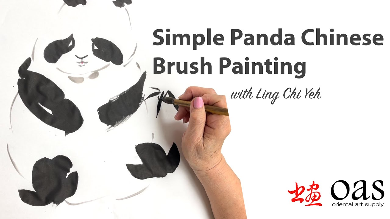 Simple Panda Chinese Brush Painting with Ling Chi