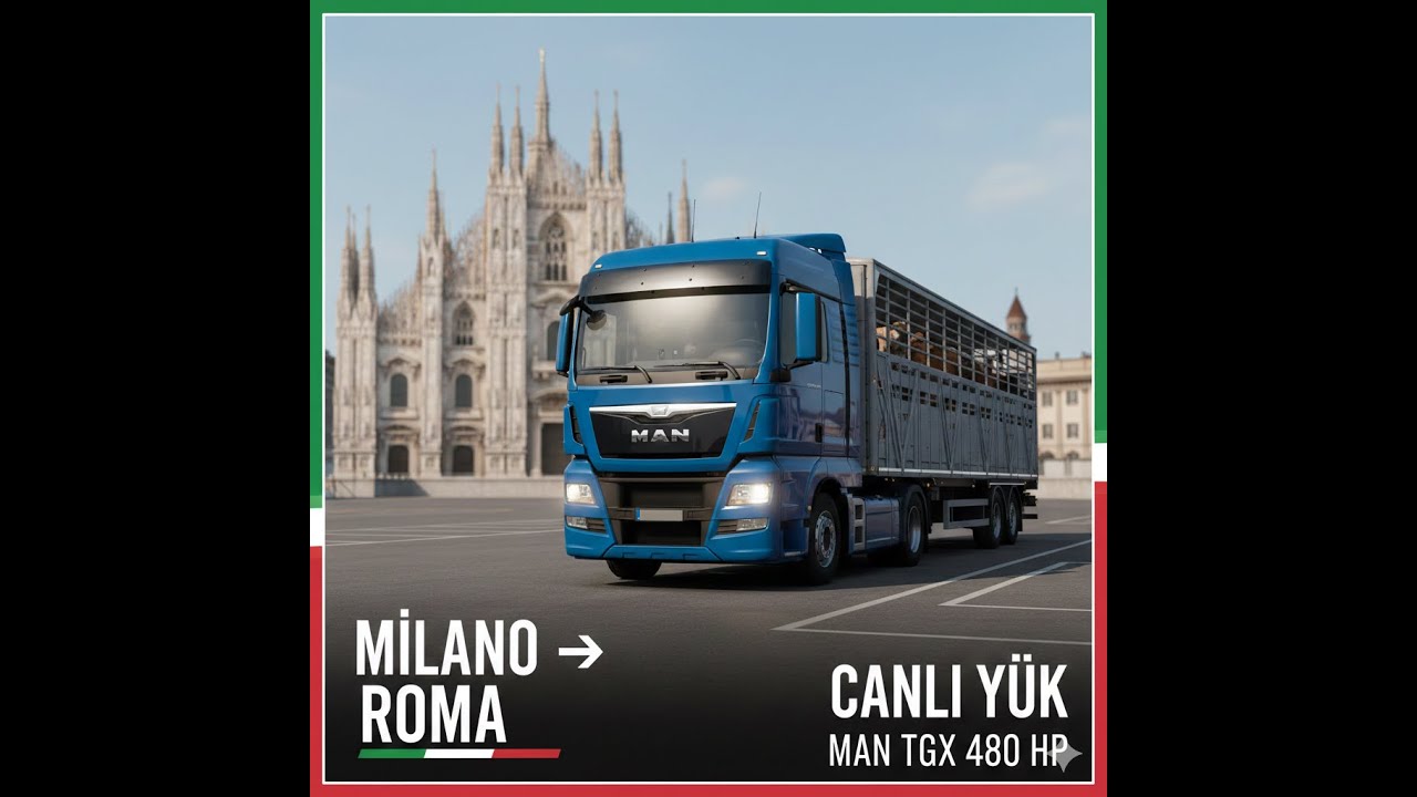 ETS2 | Milano'dan Roma'ya Canlı Hayvan Sevkiyatı! 🐄 | MAN TGX Euro 6