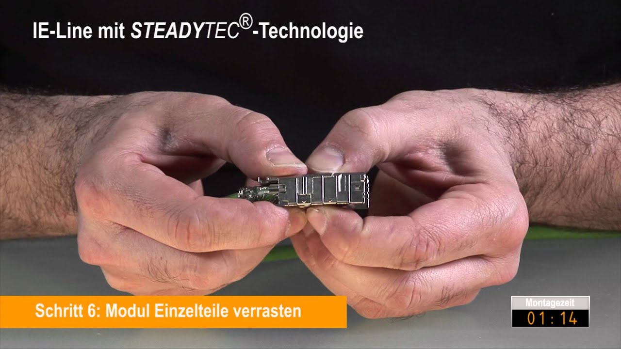 Konfektionierungsvideo STEADYTEC&reg; Industrial Ethernet RJ45 Modul