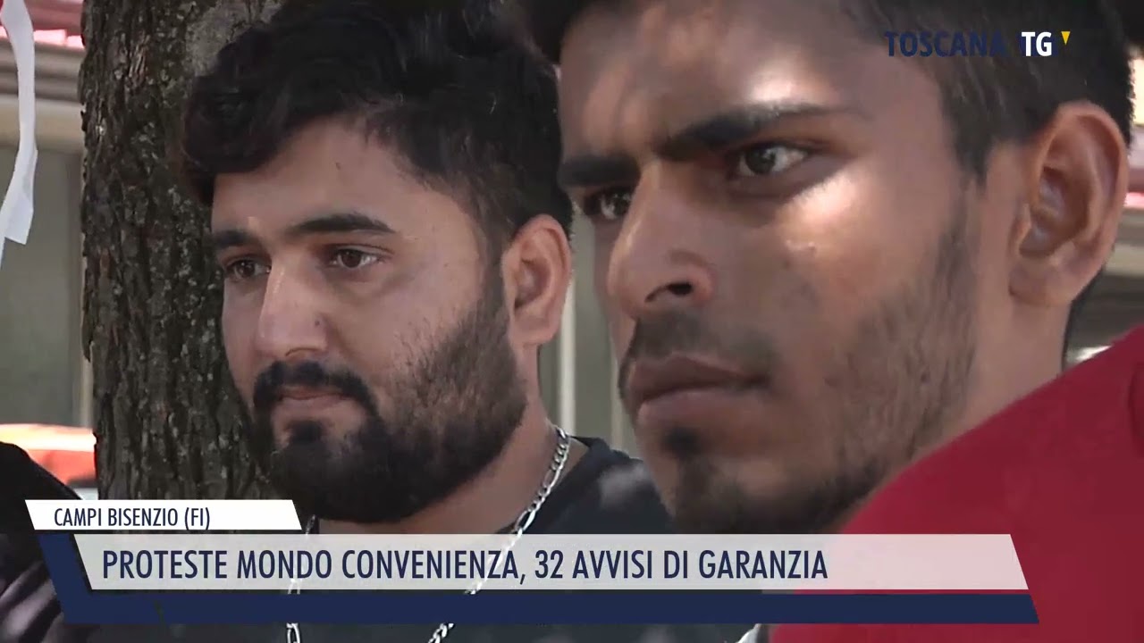2023-08-09 CAMPI BISENZIO (FI) - PROTESTE MONDO CONVENIENZA, 32 AVVISI DI GARANZIA