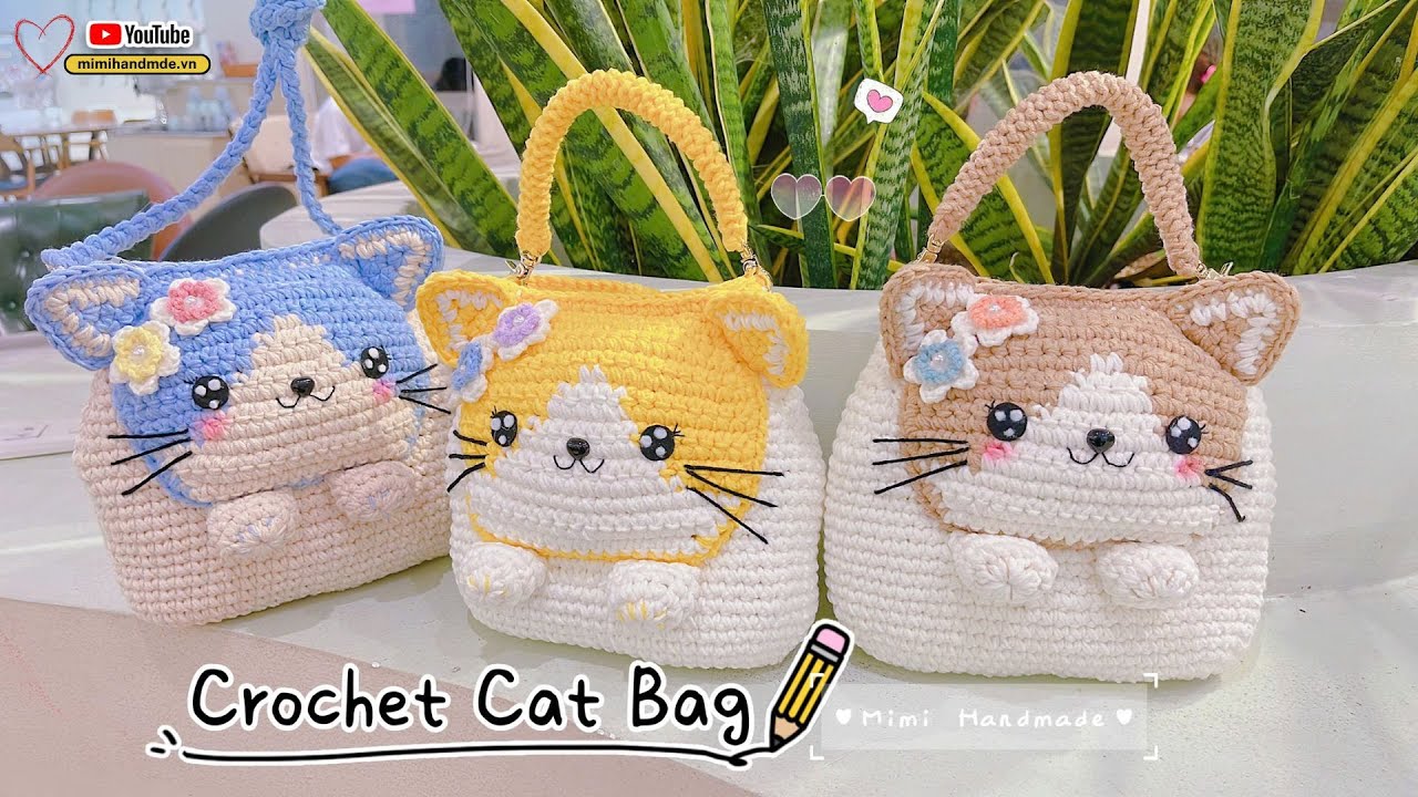 Crochet Cat Bag AI❣️ Móc Túi Mèo Tam Thể 3D Rất Xinh Và Dễ Móc | Mimi Handmade