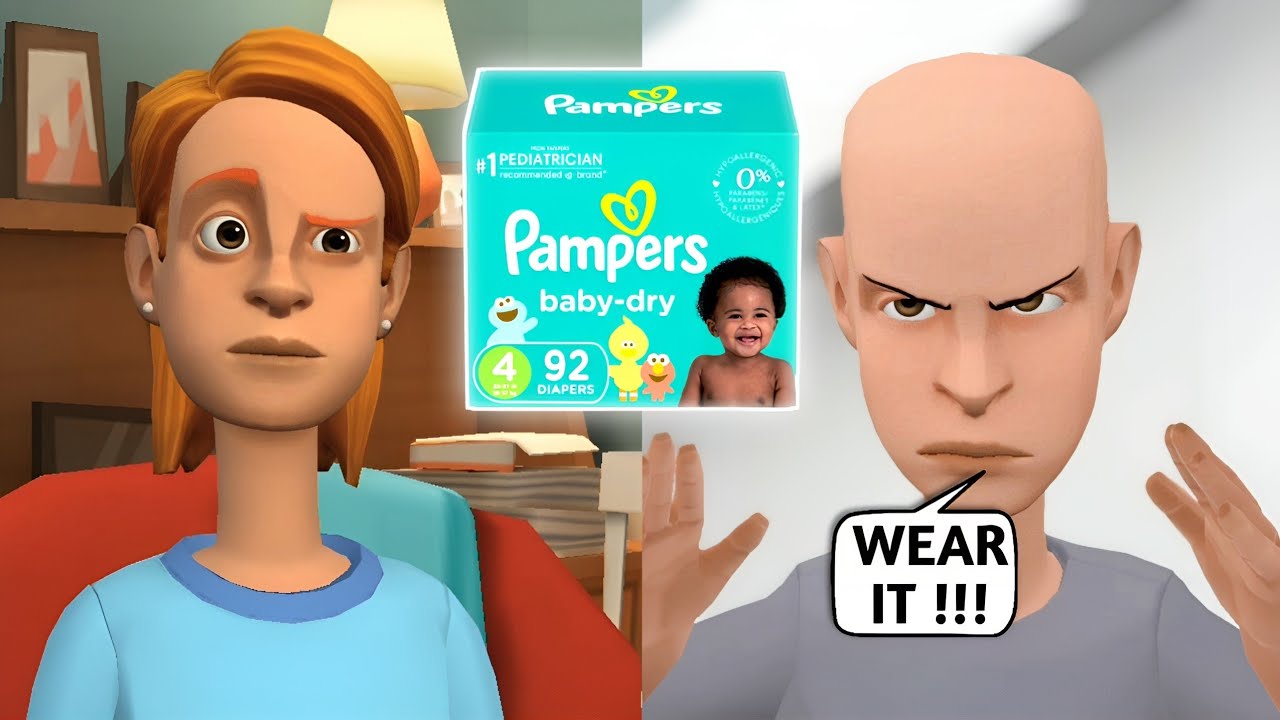 classic caillou forces Rosie to wear Diapers/ grounded