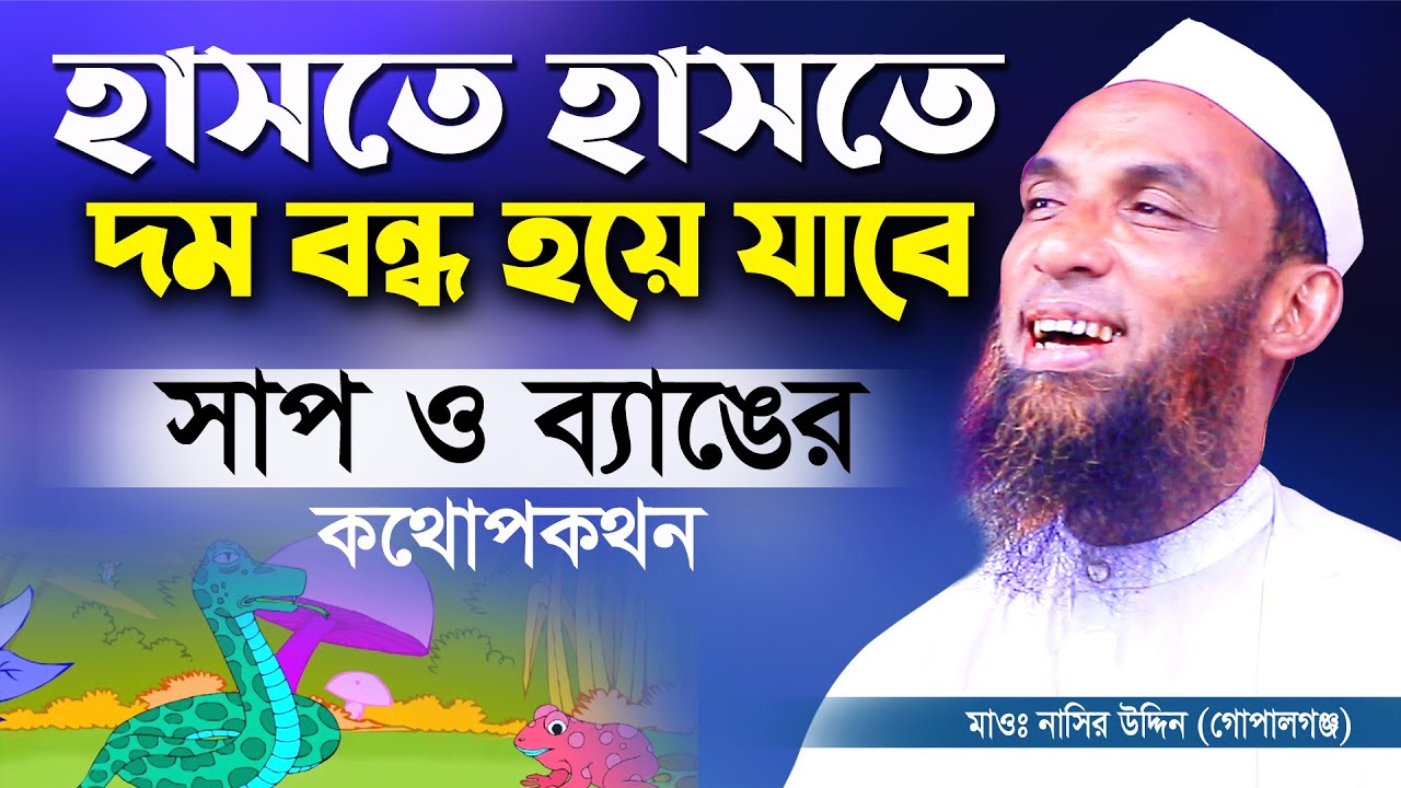 হাসতে হাসতে দম বন্ধ। সাপ ও ব্যাঙের গল্প। maulana nasir uddin gopalgonj, মাওঃ নাসির উদ্দিন, New Waz