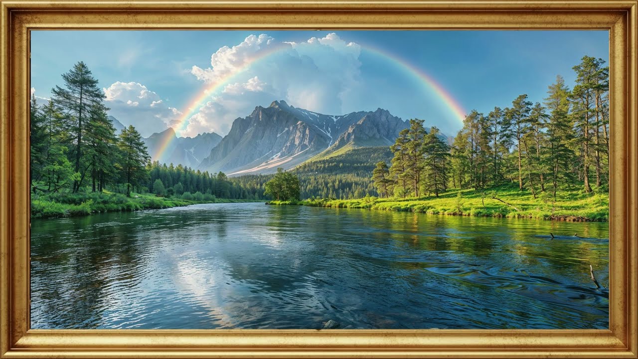 TV Frame - View Beautiful Rainbow Nature Landscape 4K