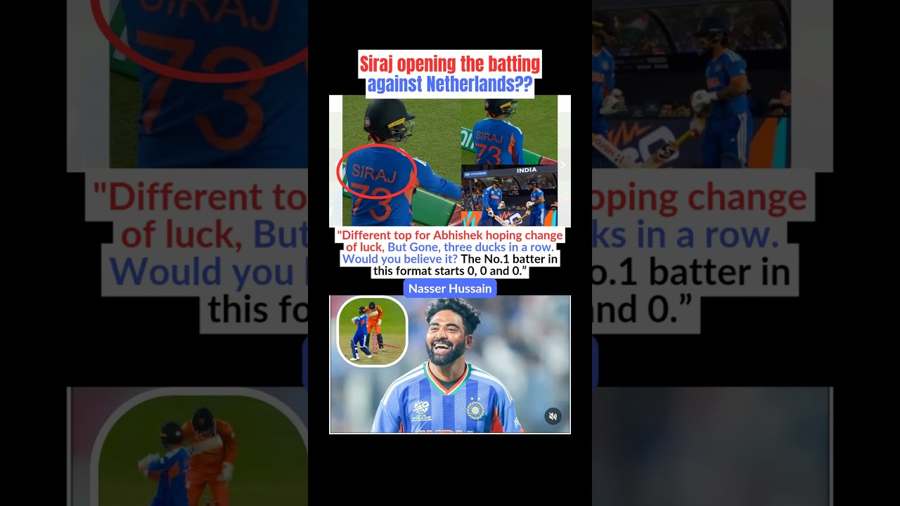Siraj opening the batting against Netherlands?? #cricket #abhisheksharma #t20worldcup #indvspak #uk
