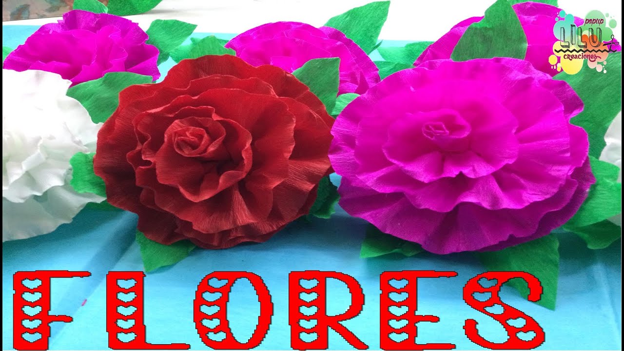 Flores de papel / Como hacer flores de papel faciles