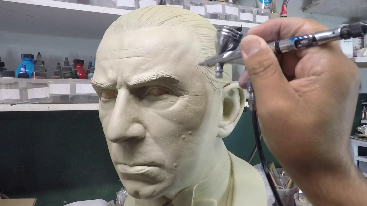 Painting A 1:1 Dracula Bust And Adding Glass Eyes