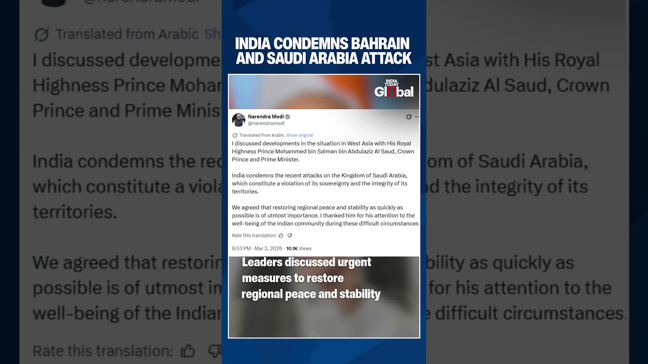 India Condemns Bahrain And Saudi Attacks Calls for Urgent Regional Peace and Stability