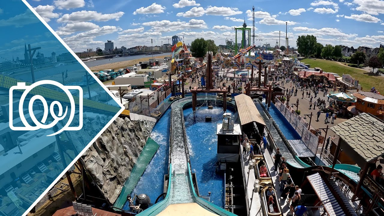 Wildwasser 2 - Auf Manitus Spuren (Flume Ride) @ Rheinkirmes D&uuml;sseldorf 2022 - 4K Onride / POV Video