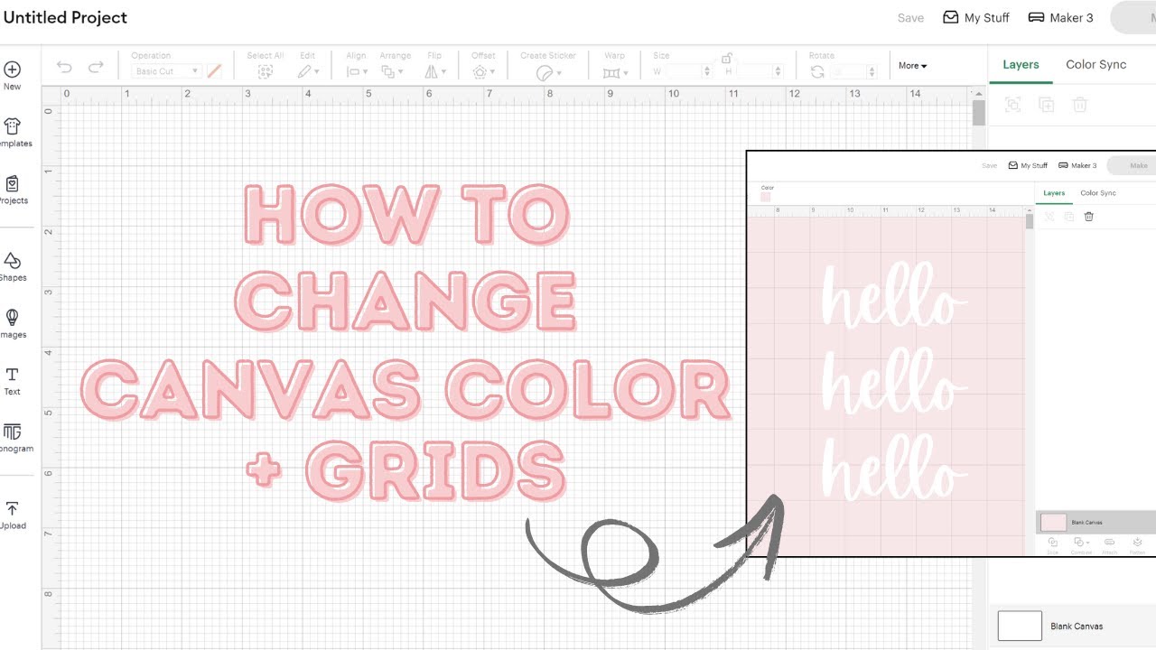 How to Change Canvas Color + Grid Systems | Cricut Design Space Help