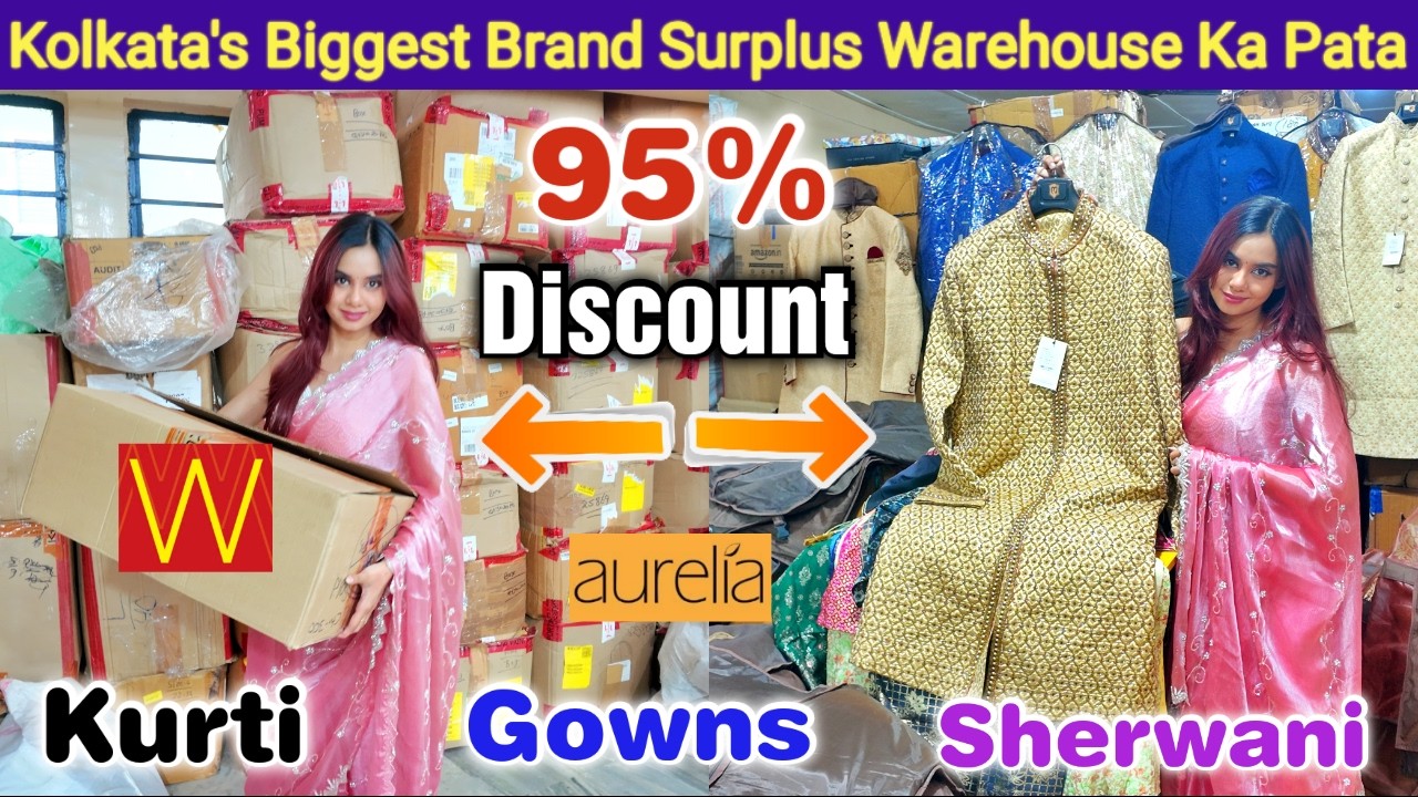 Biggest Brand Surplus Warehouse in Kolkata | Branded Kurti, Gowns, Sherwani Wholesaler | W Kurti