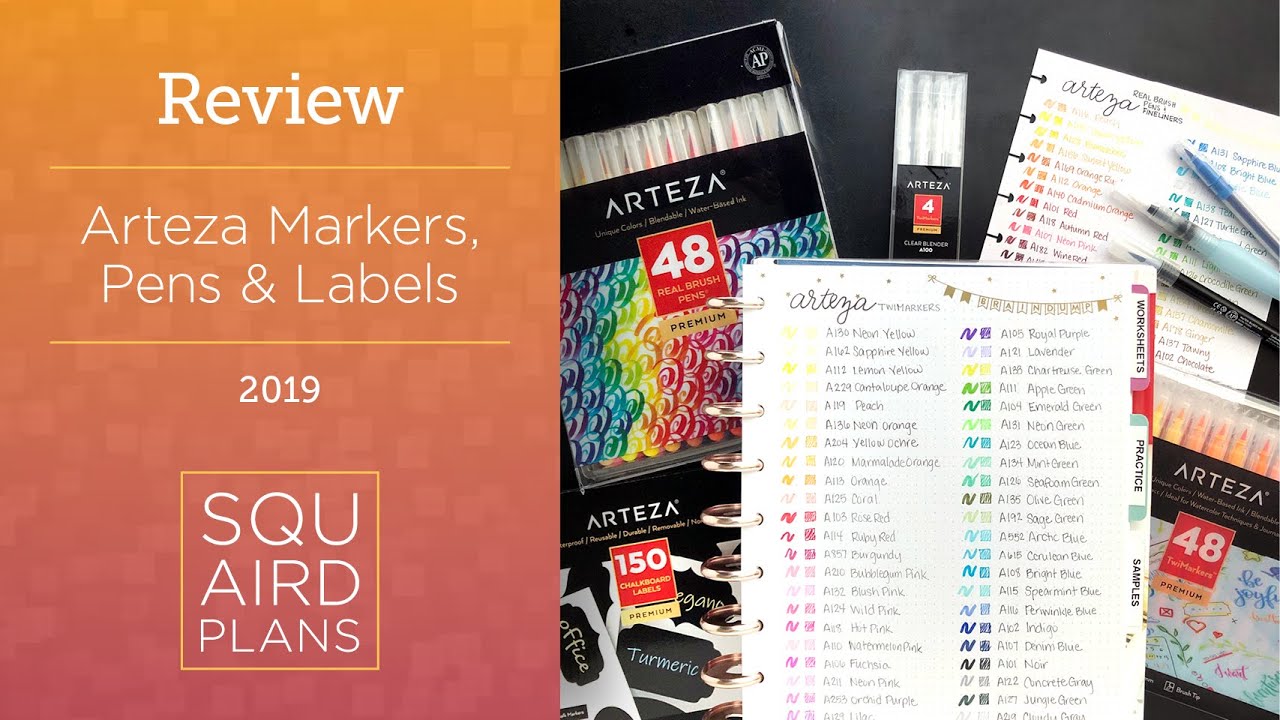 New! Review :: Real Brush Pens / TwiMarkers / Chalkboard Labels :: Arteza