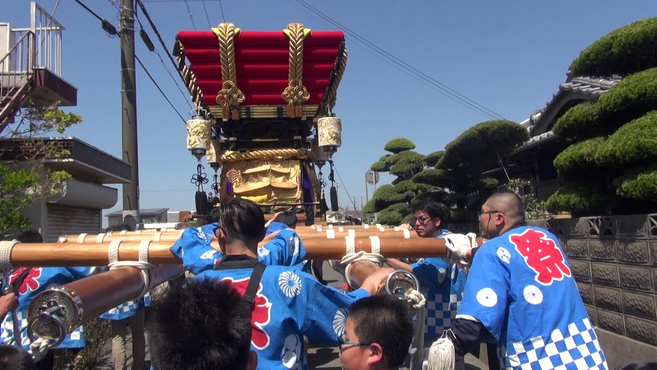 平成31年4月20日阿万亀岡八幡宮例大祭宵宮伊賀野だんじり筒井へ向けて出発1