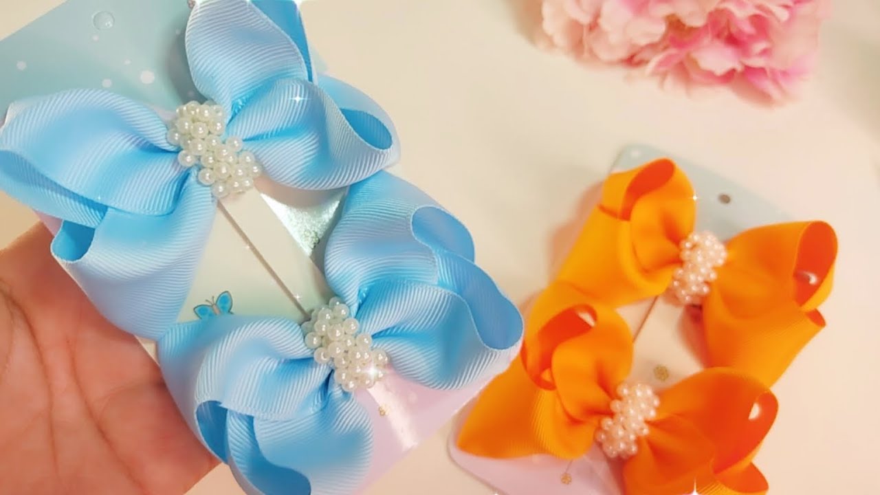 Parzinho Boutique na fita n9 com BORDADO DE PÉROLAS 🎀fácil de fazer 🎀para iniciantes