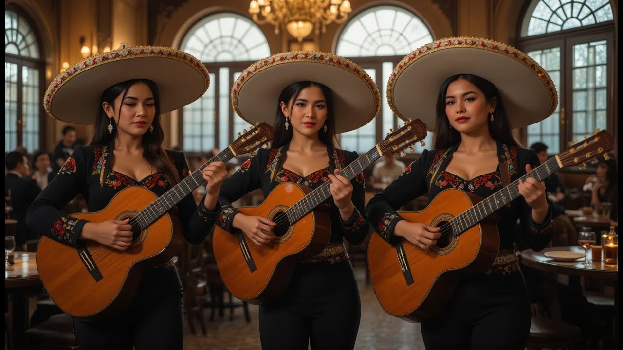 Música Mariachi Suave con Guitarras Mexicanas | Trío Femenino en Ambiente Tradicional