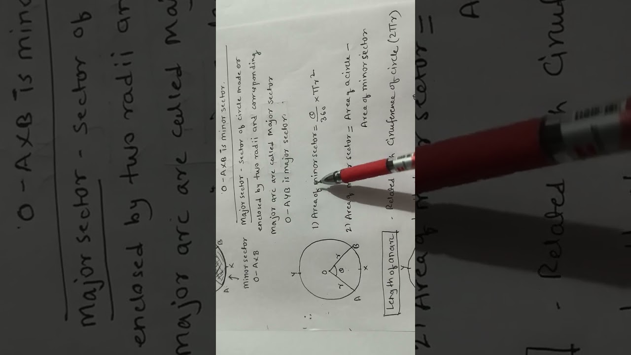 Mensuration Class 10 Topic : Sector of a Circle and Length Of An ARC and their Relationship.