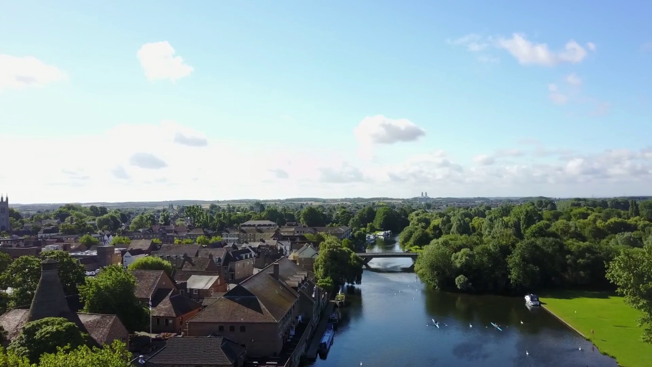 The Great river Ouse, St Neots, and River side park