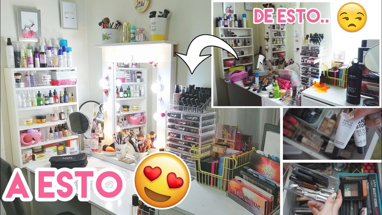 ORGANIZACION DE MI TOCADOR | Ordenando mi colección de maquillaje !