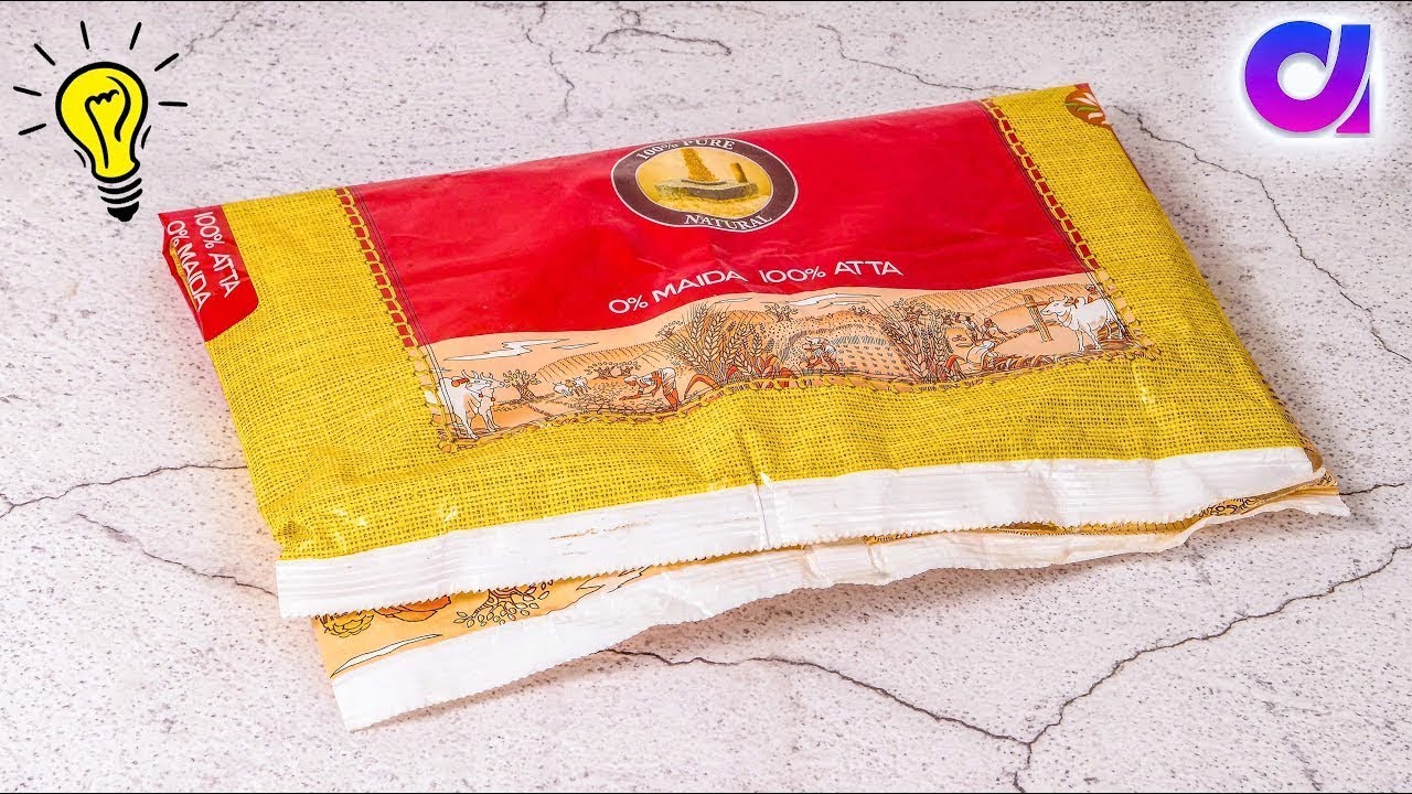 5 Best use of waste atta bag | Reuse rice bag | Room decor | @Artkala