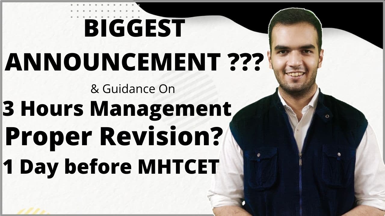 Final Guidance & Announcement for MHTCET 2021 | RG lectures | Physics Revision |  Time Management
