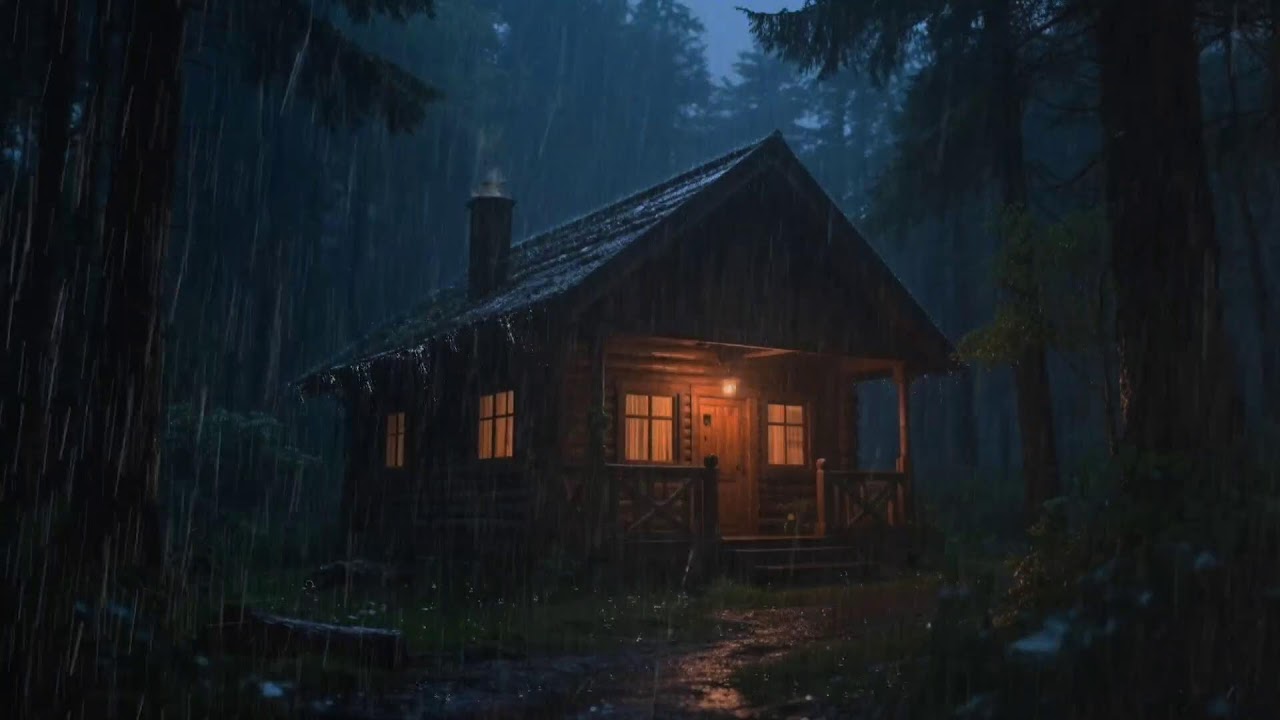 Super Heavy Rain To Sleep Immediately - Dark Screen Rain Sounds