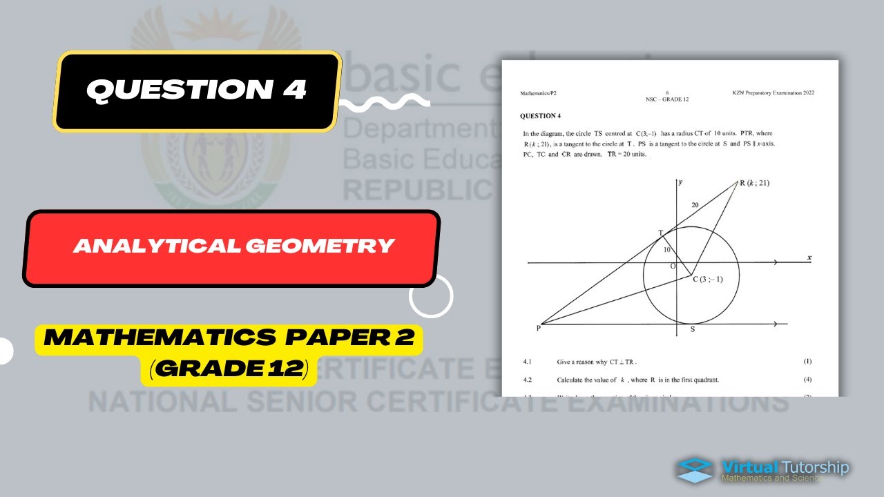 Circle Analytical Geometry: Preliminary KZN Exam 2022 (Grade 12)