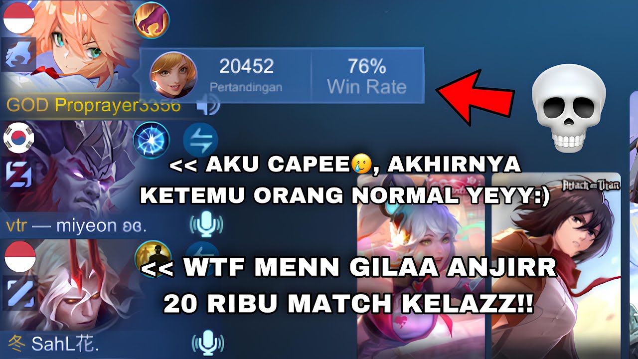 AKU IKUT BERMAIN DI RANDOM LOBY(PART17)REAKSI PUBLIC ON MIC CEWE COWO MELIHAT FANNY 20 RIBU MATCH🗿☠️