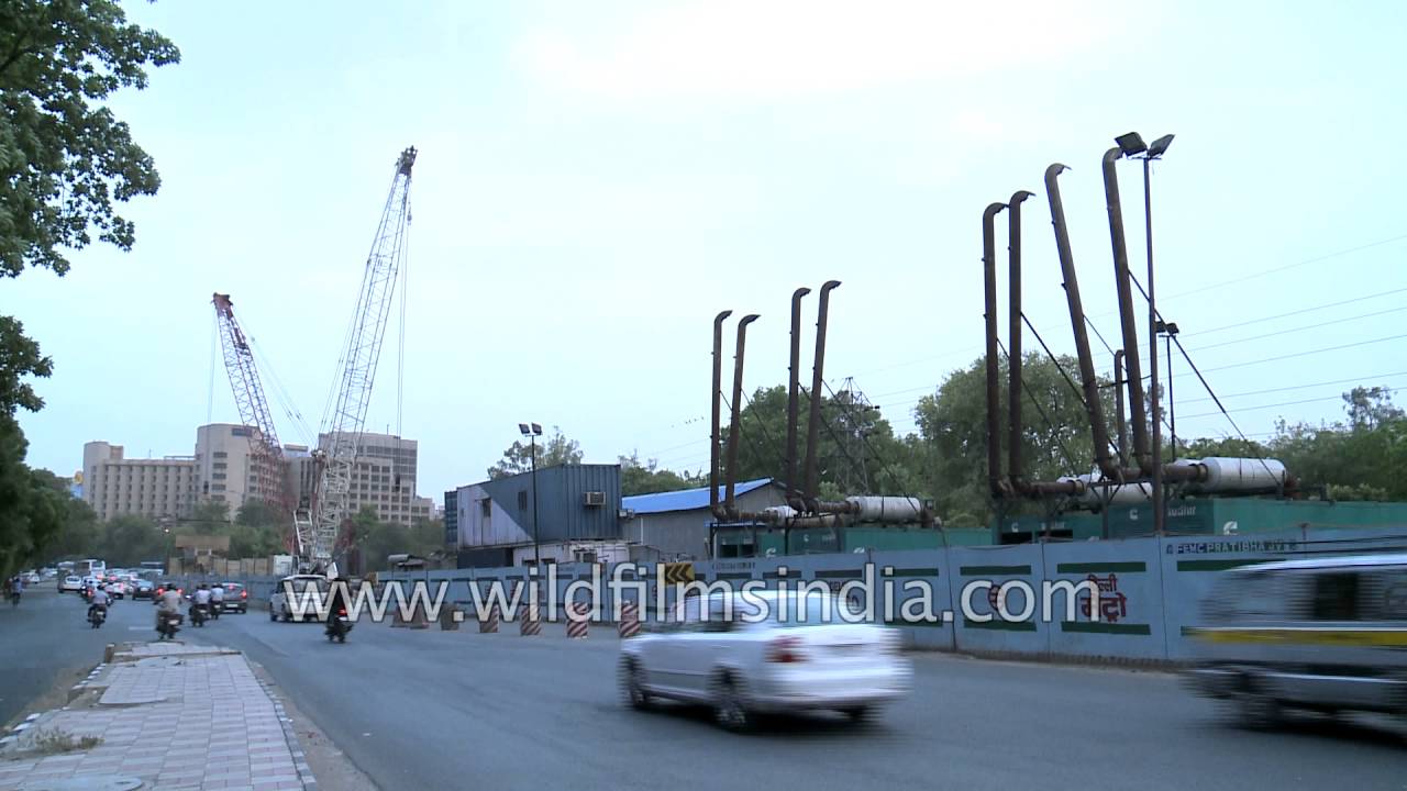 Hyatt Regency in backdrop,diesel generators power up Metro work in Delhi