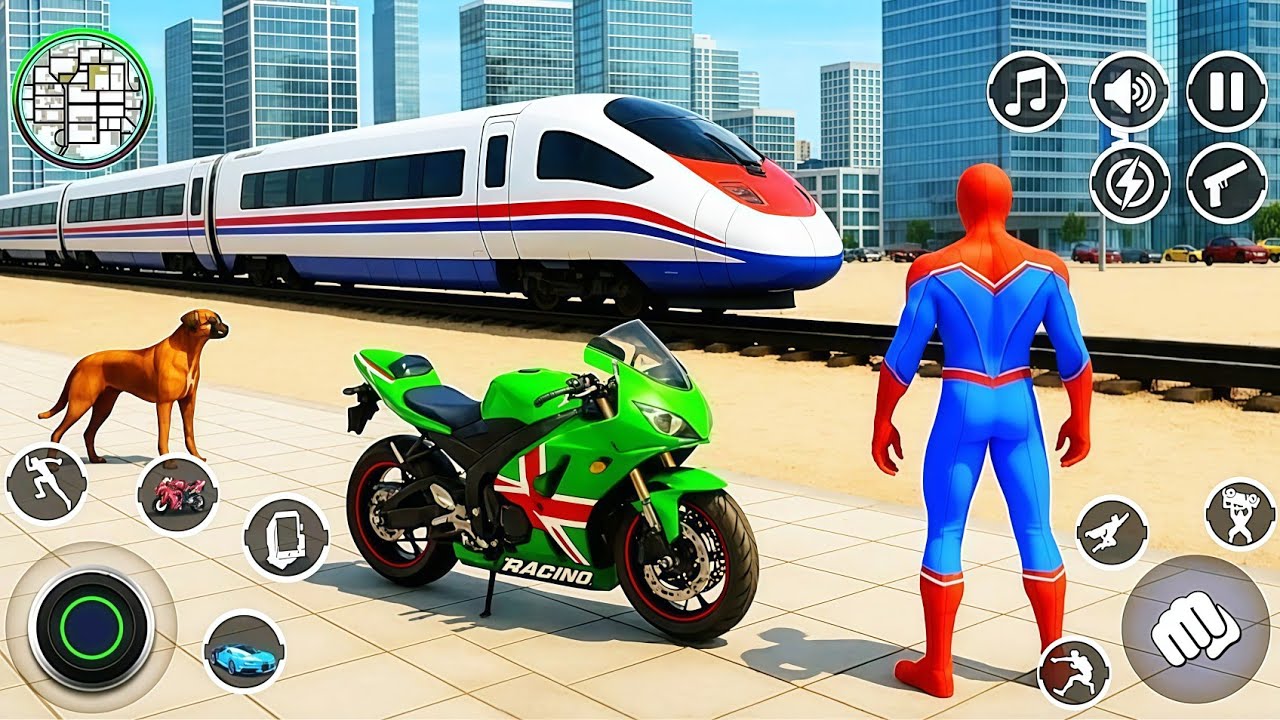 Spider man rope hero game🔥Spider man rescue the city💪