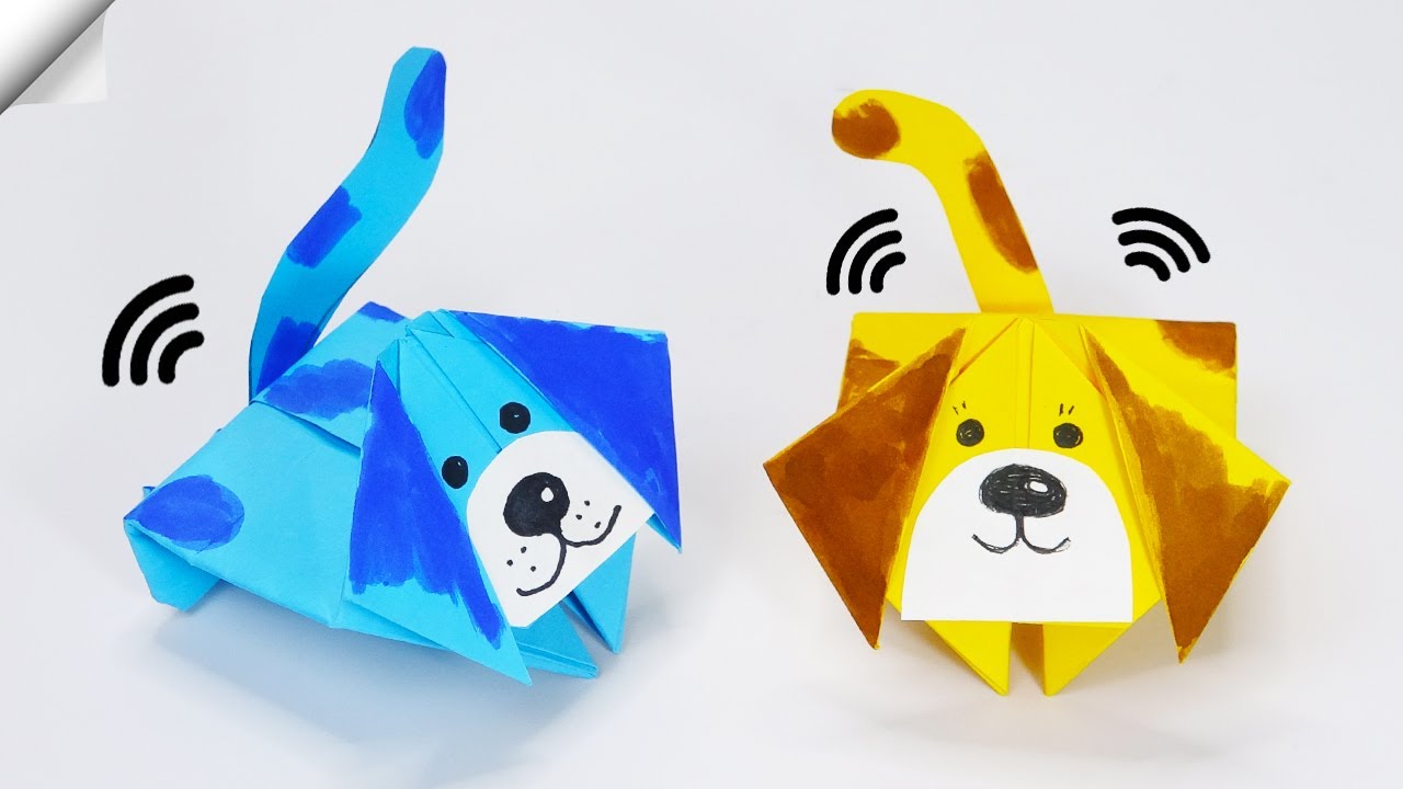 Jumping paper dog | Moving paper toys easy