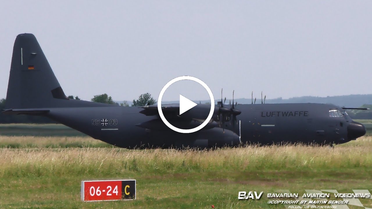 Lockheed Martin C-130J-30 Super Hercules - German Air Force 55+03 - takeoff at Memmingen Airport