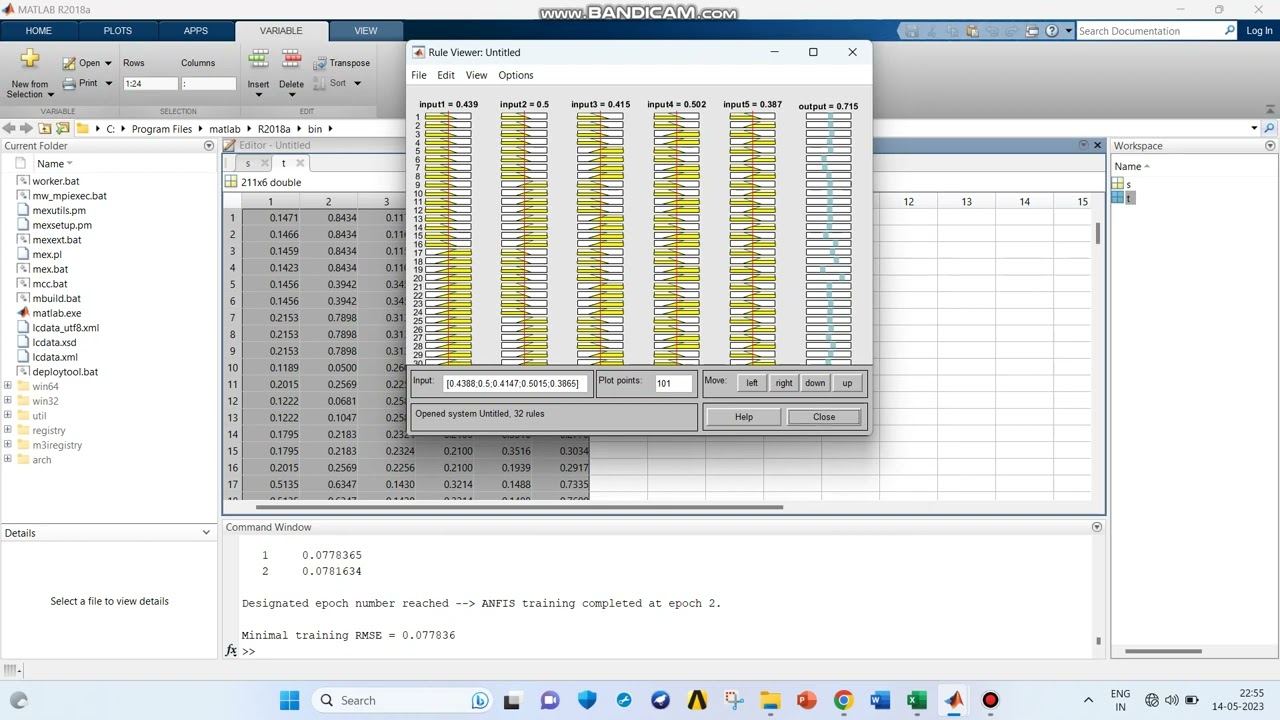 ANFIS modelling steps in MATLAB