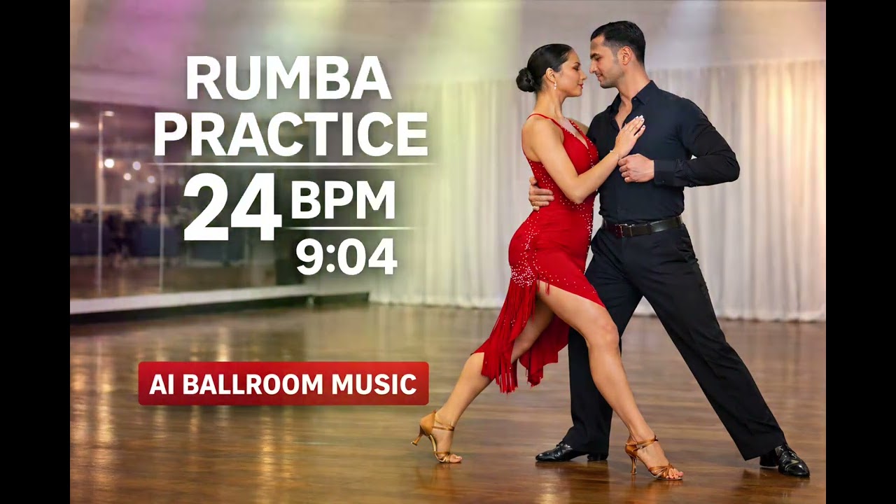 Rumba Practice 24 BPM – 9:04 | AI Ballroom Music | Slow Latin Training