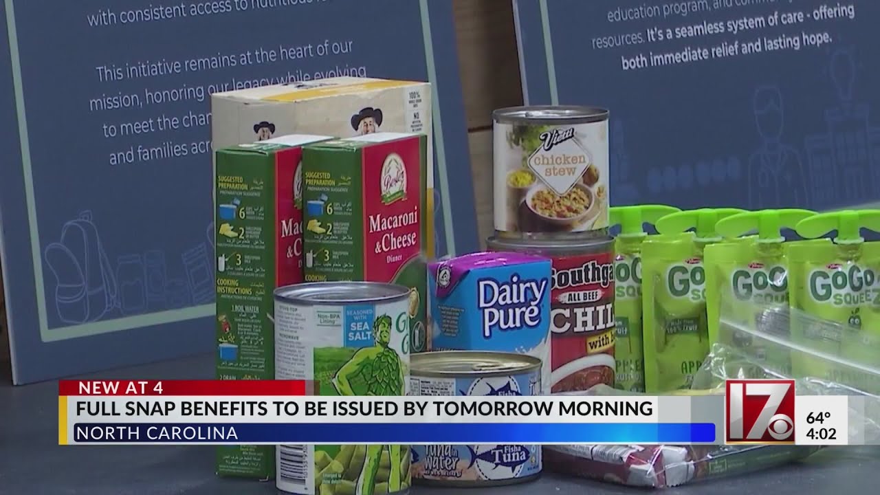 Full SNAP benefits to be issued in North Carolina by tomorrow morning