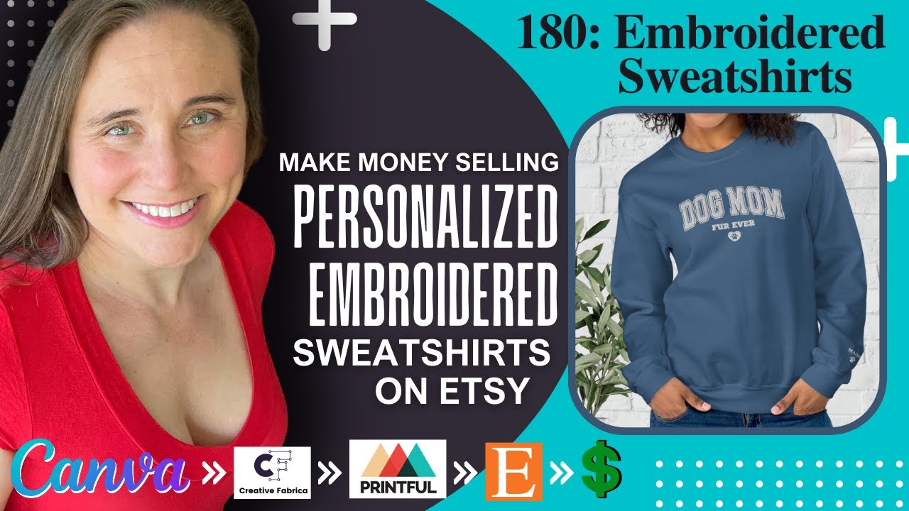 Make Money Selling Personalized Embroidered Sweatshirts on Etsy: Canva Design Tutorial For Beginners