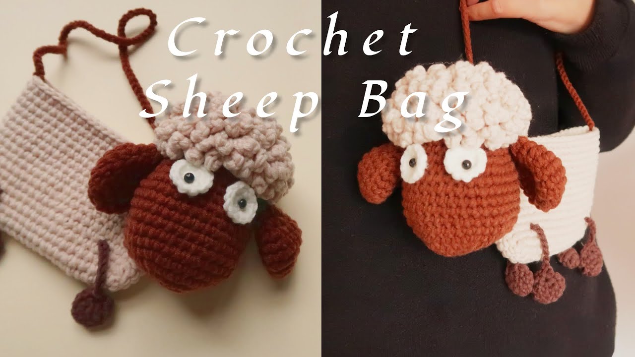 Crochet sheep amigurumi bag | Crochet tutorial