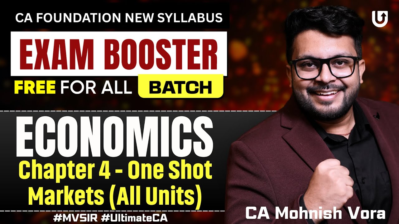 Markets Revision | Economics Chp 4 | Exam Booster | CA Foundation | CA Mohnish Vora (MVSIR)