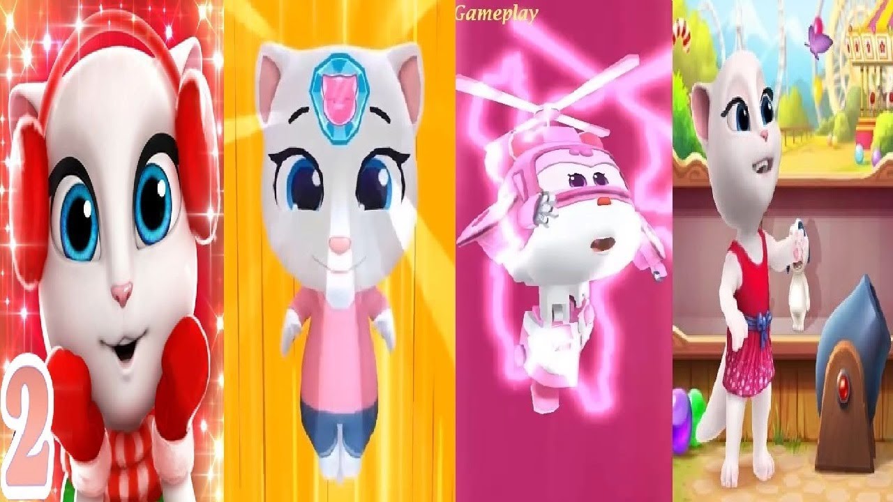 My Talking Angela 2 VS Talking Tom Hero Dash VS Super Wings  Jett Run VS talking tom bubble shooter