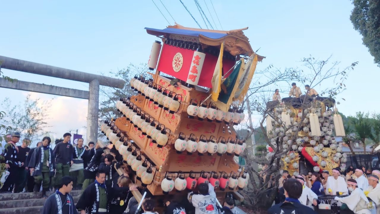 西条祭り 2023　宮出し帰還　大鳥居前階段下ろし
