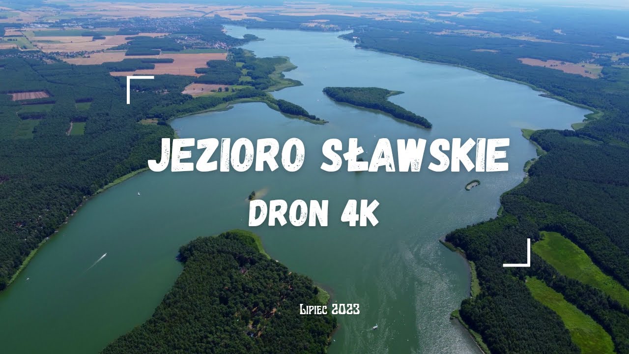 JEZIORO SŁAWSKIE - LUBIATÓW,  lipiec 2023 dron 4K, Z GÓRY PATRZĄC
